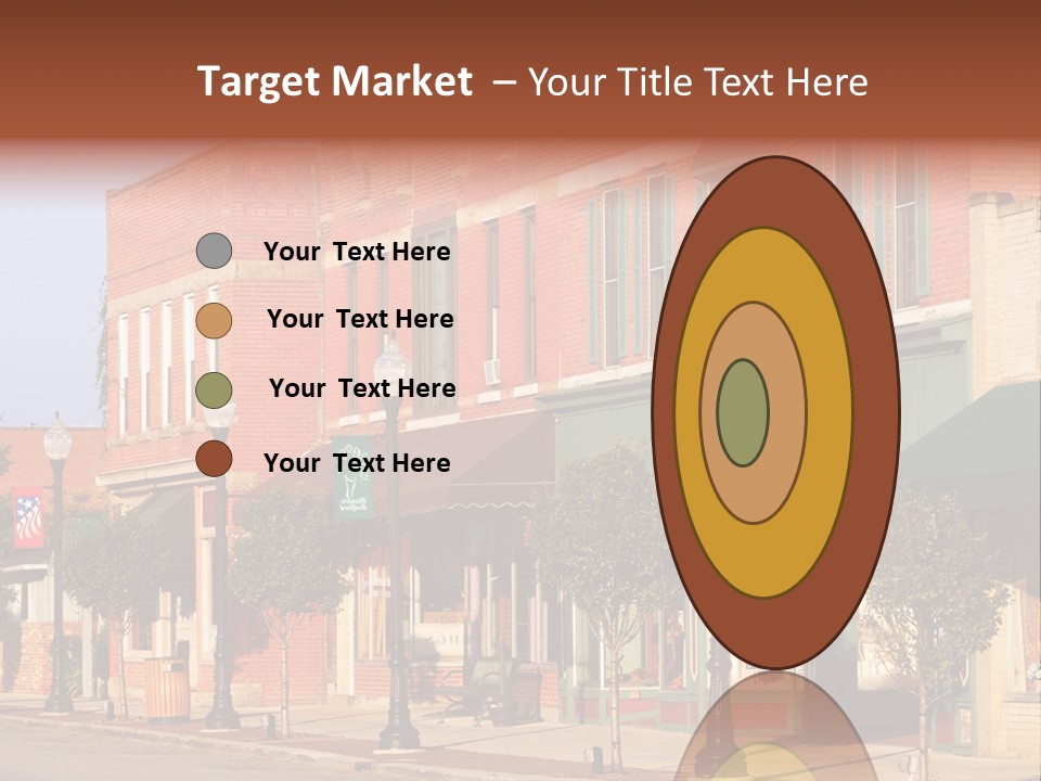 A Row Of Brick Buildings On A City Street PowerPoint Template