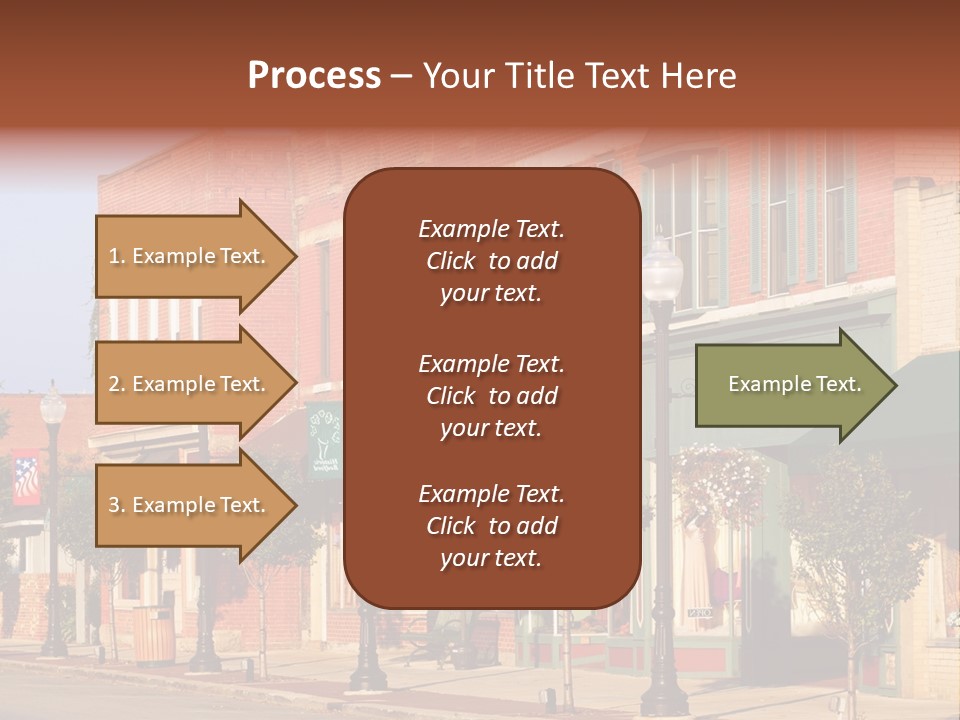 A Row Of Brick Buildings On A City Street PowerPoint Template