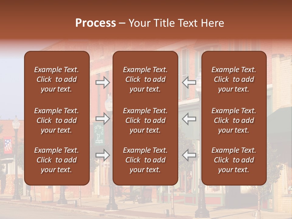 A Row Of Brick Buildings On A City Street PowerPoint Template