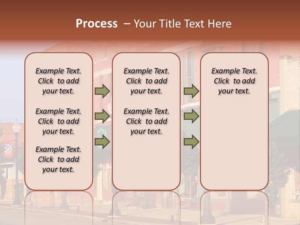 A Row Of Brick Buildings On A City Street PowerPoint Template