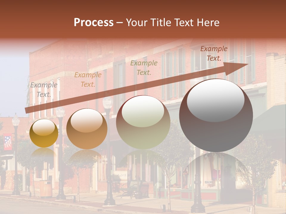 A Row Of Brick Buildings On A City Street PowerPoint Template