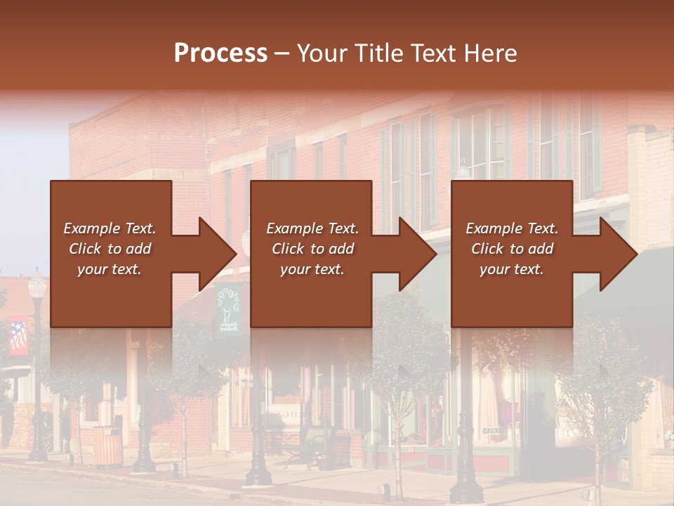 A Row Of Brick Buildings On A City Street PowerPoint Template