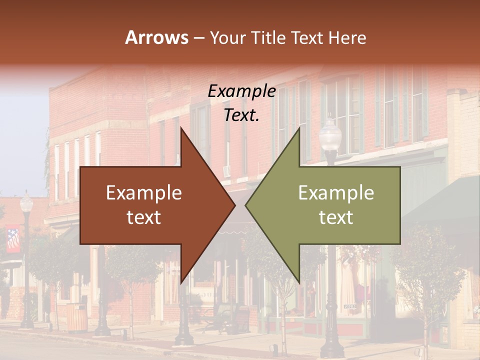 A Row Of Brick Buildings On A City Street PowerPoint Template