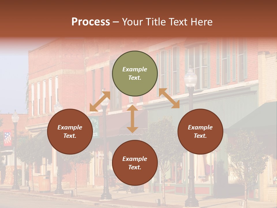 A Row Of Brick Buildings On A City Street PowerPoint Template