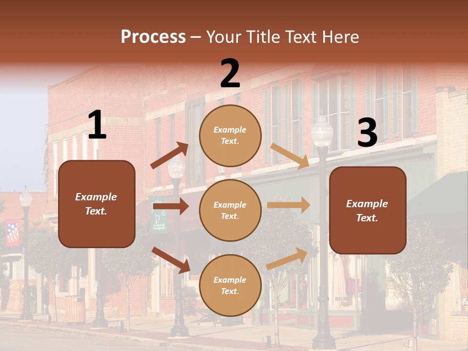 A Row Of Brick Buildings On A City Street PowerPoint Template