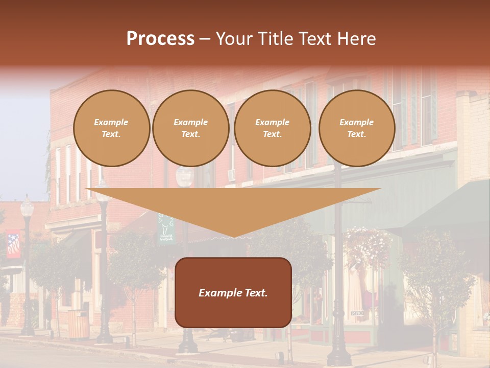 A Row Of Brick Buildings On A City Street PowerPoint Template