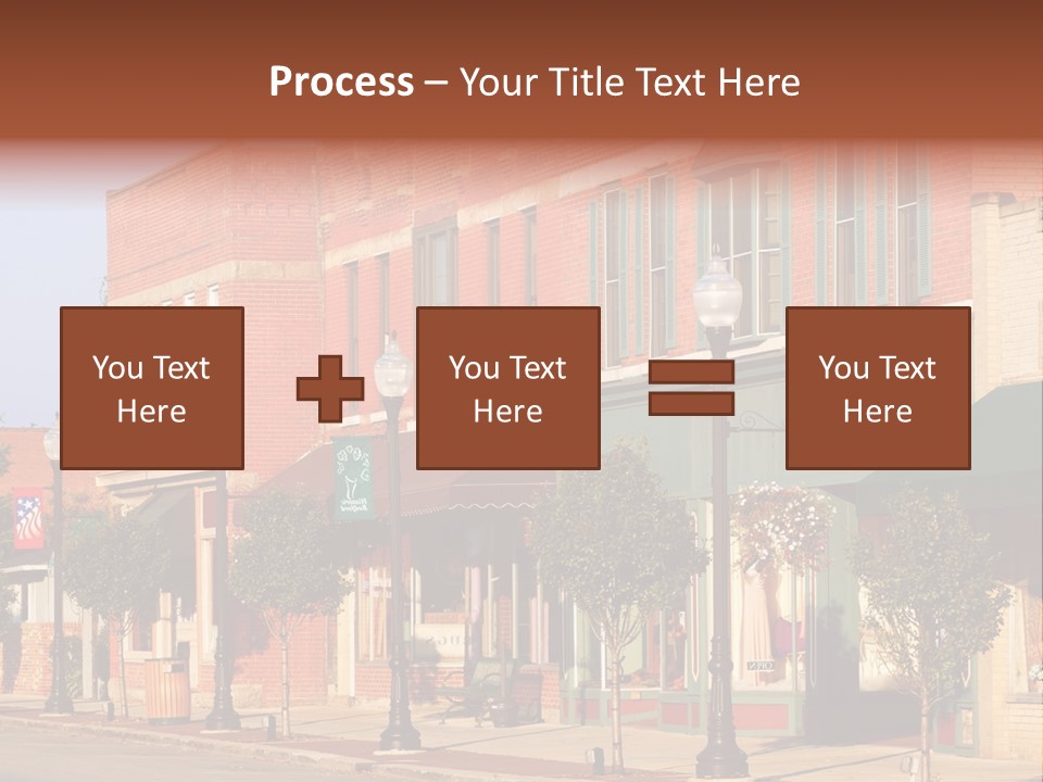 A Row Of Brick Buildings On A City Street PowerPoint Template