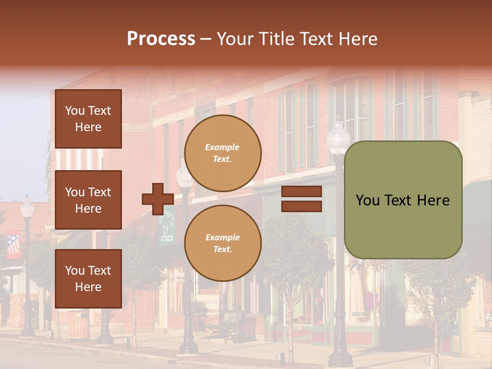 A Row Of Brick Buildings On A City Street PowerPoint Template