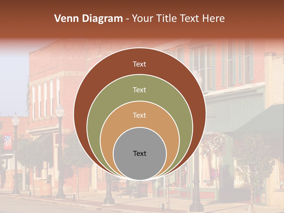 A Row Of Brick Buildings On A City Street PowerPoint Template