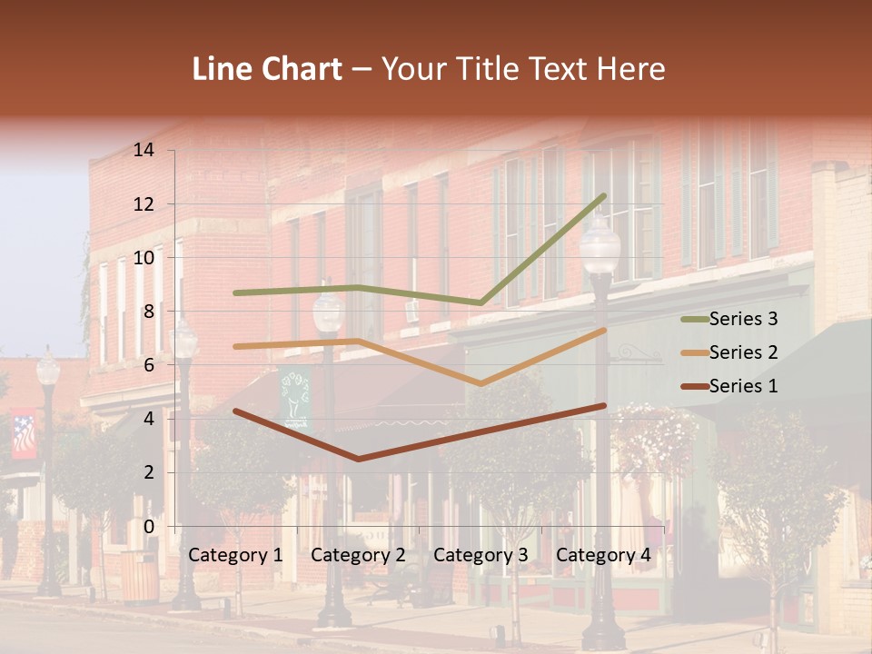 A Row Of Brick Buildings On A City Street PowerPoint Template