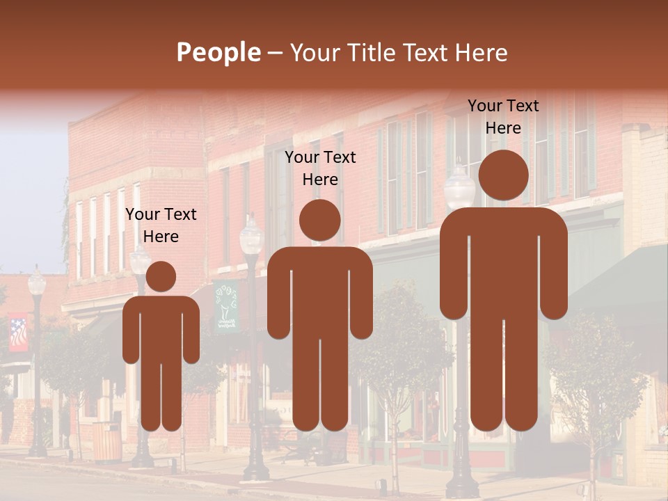 A Row Of Brick Buildings On A City Street PowerPoint Template