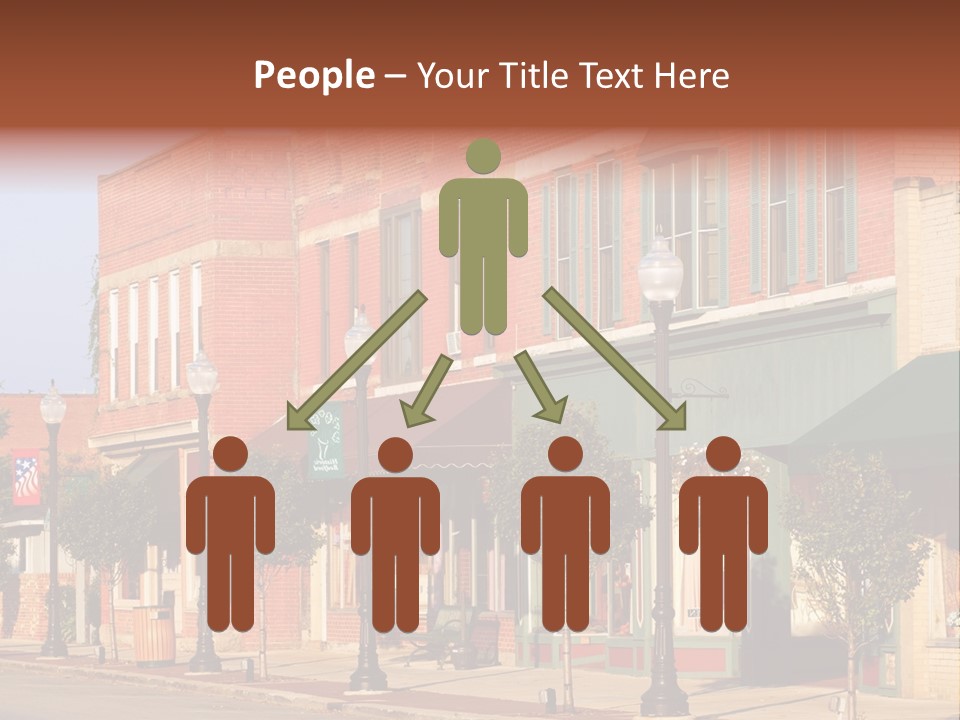 A Row Of Brick Buildings On A City Street PowerPoint Template