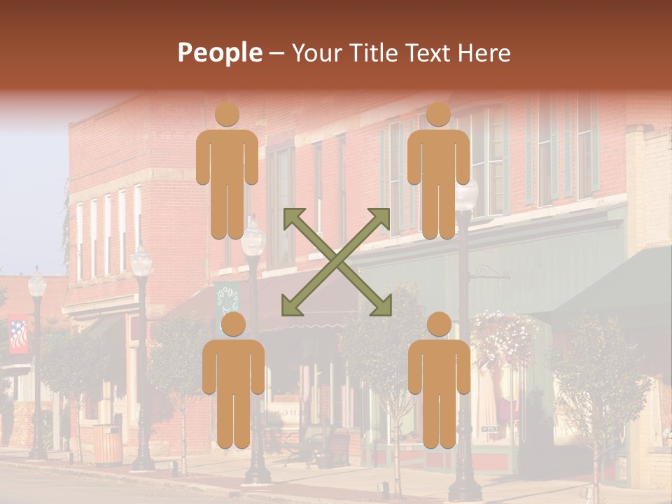 A Row Of Brick Buildings On A City Street PowerPoint Template