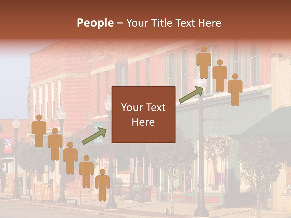 A Row Of Brick Buildings On A City Street PowerPoint Template