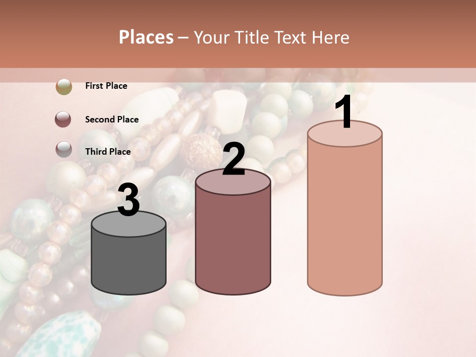 A Woman Wearing A Green And White Beaded Necklace PowerPoint Template