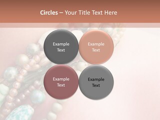 A Woman Wearing A Green And White Beaded Necklace PowerPoint Template