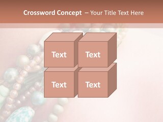 A Woman Wearing A Green And White Beaded Necklace PowerPoint Template