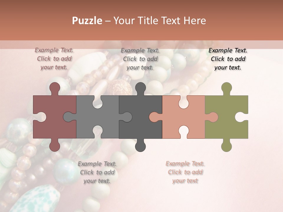 A Woman Wearing A Green And White Beaded Necklace PowerPoint Template