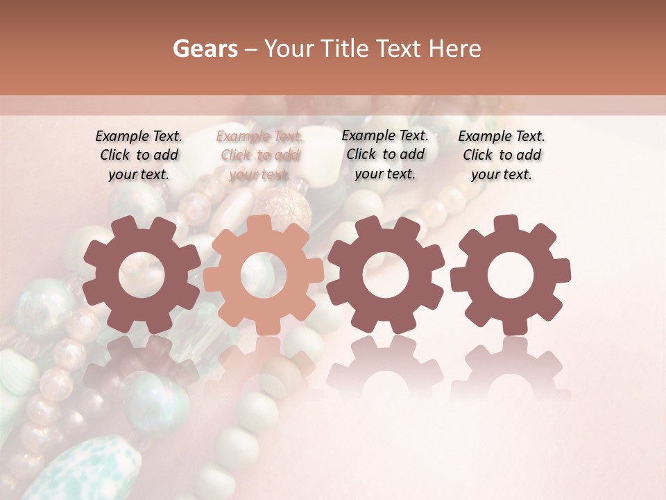 A Woman Wearing A Green And White Beaded Necklace PowerPoint Template