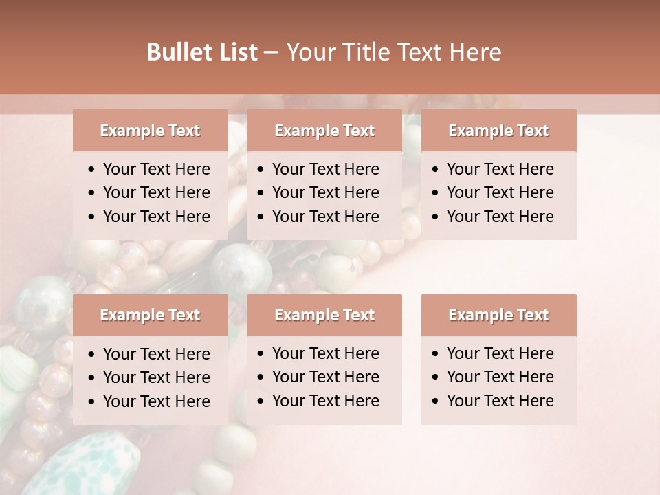 A Woman Wearing A Green And White Beaded Necklace PowerPoint Template
