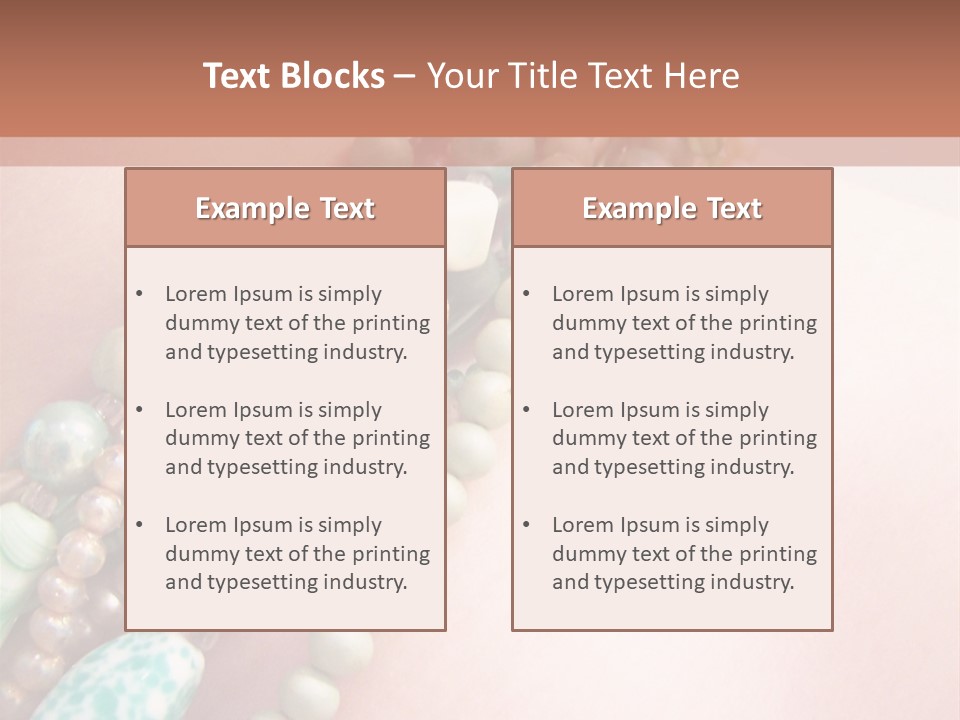 A Woman Wearing A Green And White Beaded Necklace PowerPoint Template