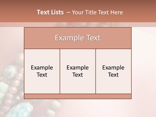 A Woman Wearing A Green And White Beaded Necklace PowerPoint Template
