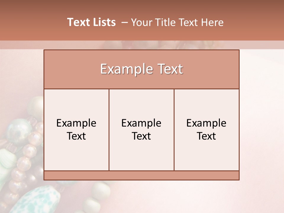 A Woman Wearing A Green And White Beaded Necklace PowerPoint Template