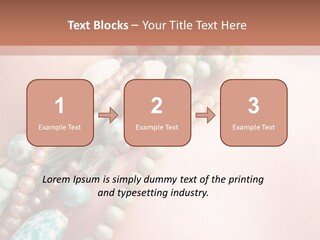 A Woman Wearing A Green And White Beaded Necklace PowerPoint Template