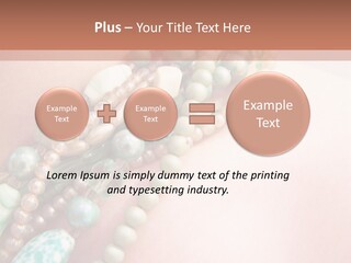 A Woman Wearing A Green And White Beaded Necklace PowerPoint Template