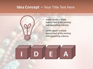 A Woman Wearing A Green And White Beaded Necklace PowerPoint Template