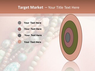 A Woman Wearing A Green And White Beaded Necklace PowerPoint Template