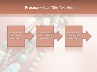 A Woman Wearing A Green And White Beaded Necklace PowerPoint Template