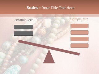 A Woman Wearing A Green And White Beaded Necklace PowerPoint Template