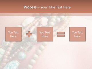 A Woman Wearing A Green And White Beaded Necklace PowerPoint Template