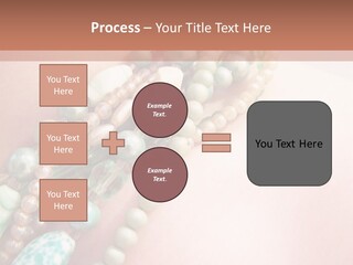 A Woman Wearing A Green And White Beaded Necklace PowerPoint Template