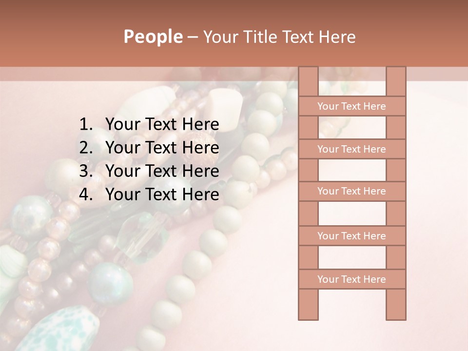 A Woman Wearing A Green And White Beaded Necklace PowerPoint Template