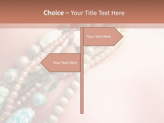 A Woman Wearing A Green And White Beaded Necklace PowerPoint Template