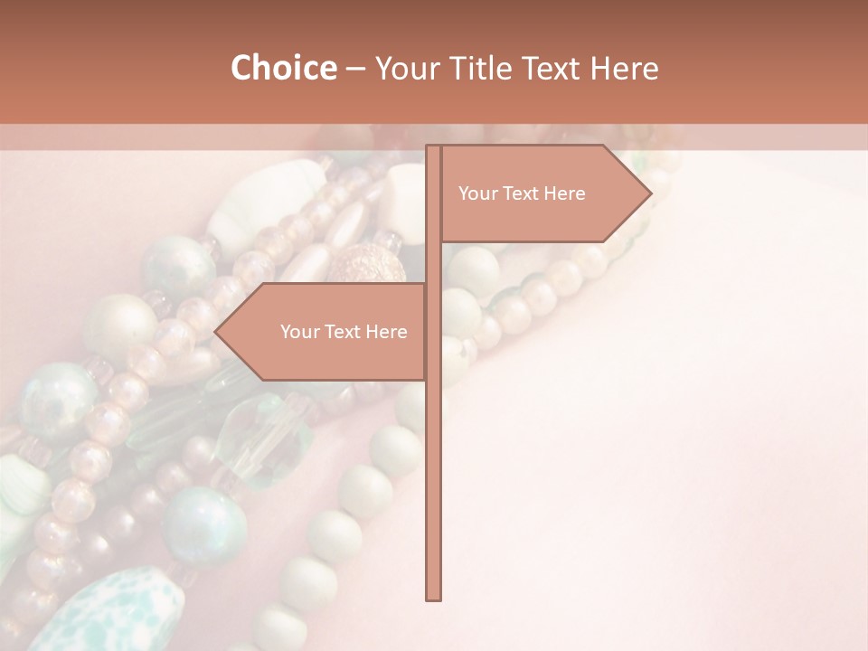 A Woman Wearing A Green And White Beaded Necklace PowerPoint Template