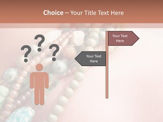 A Woman Wearing A Green And White Beaded Necklace PowerPoint Template