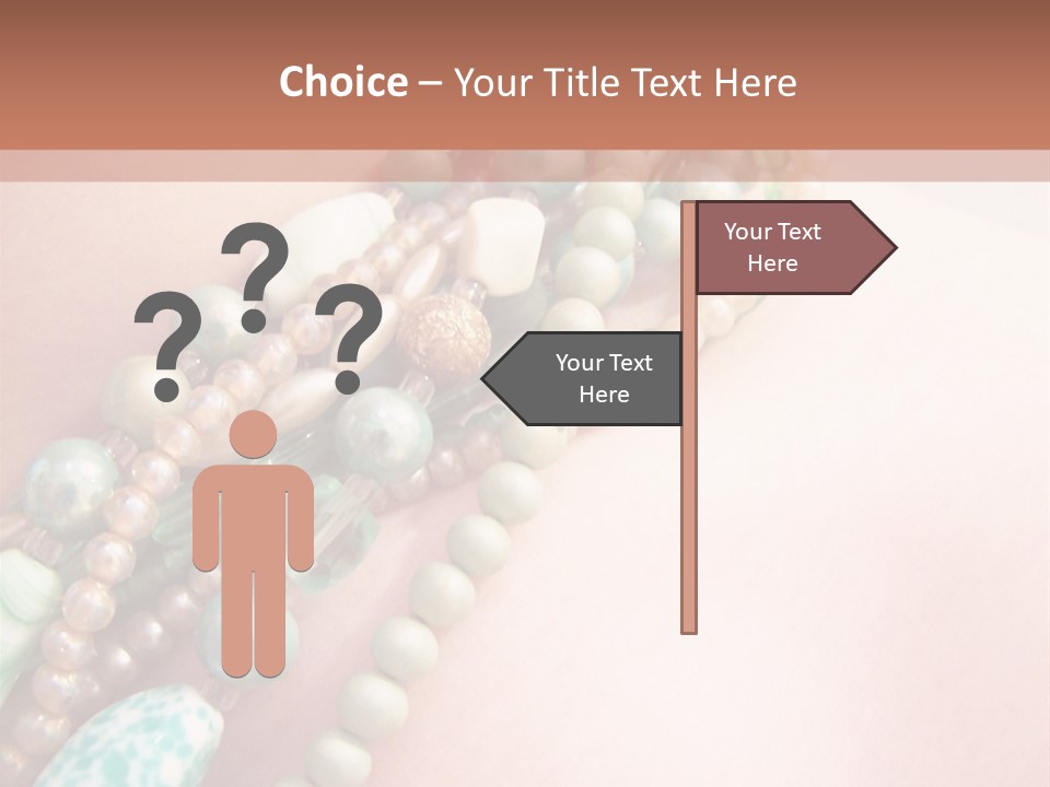 A Woman Wearing A Green And White Beaded Necklace PowerPoint Template