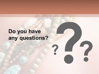 A Woman Wearing A Green And White Beaded Necklace PowerPoint Template