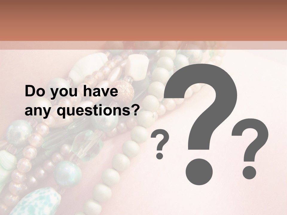 A Woman Wearing A Green And White Beaded Necklace PowerPoint Template
