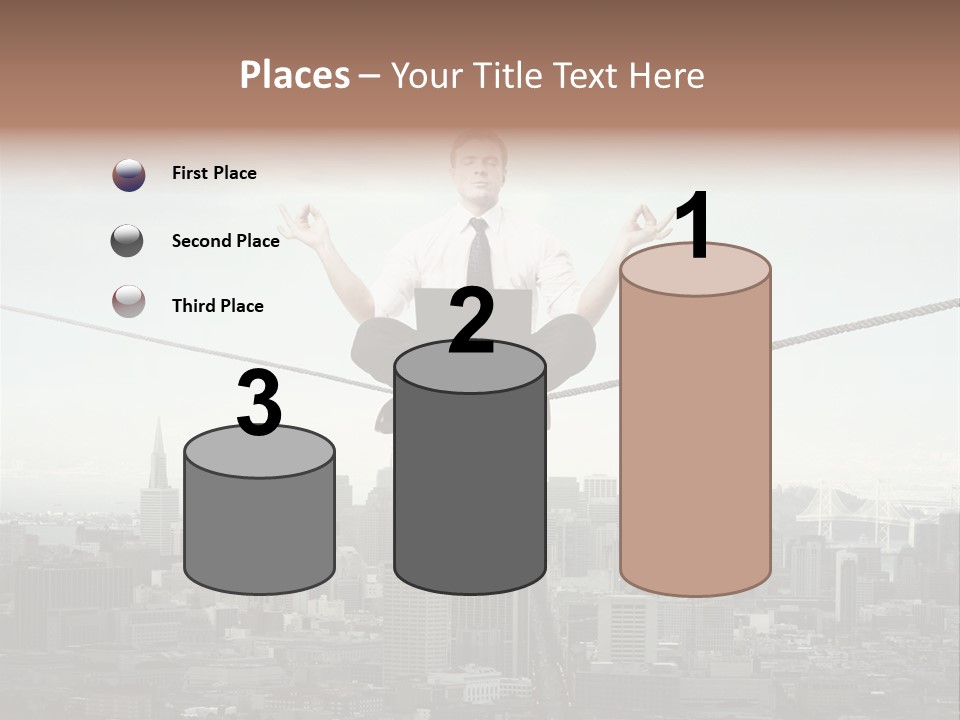 A Man Sitting On A Rope With A Laptop In His Hands PowerPoint Template