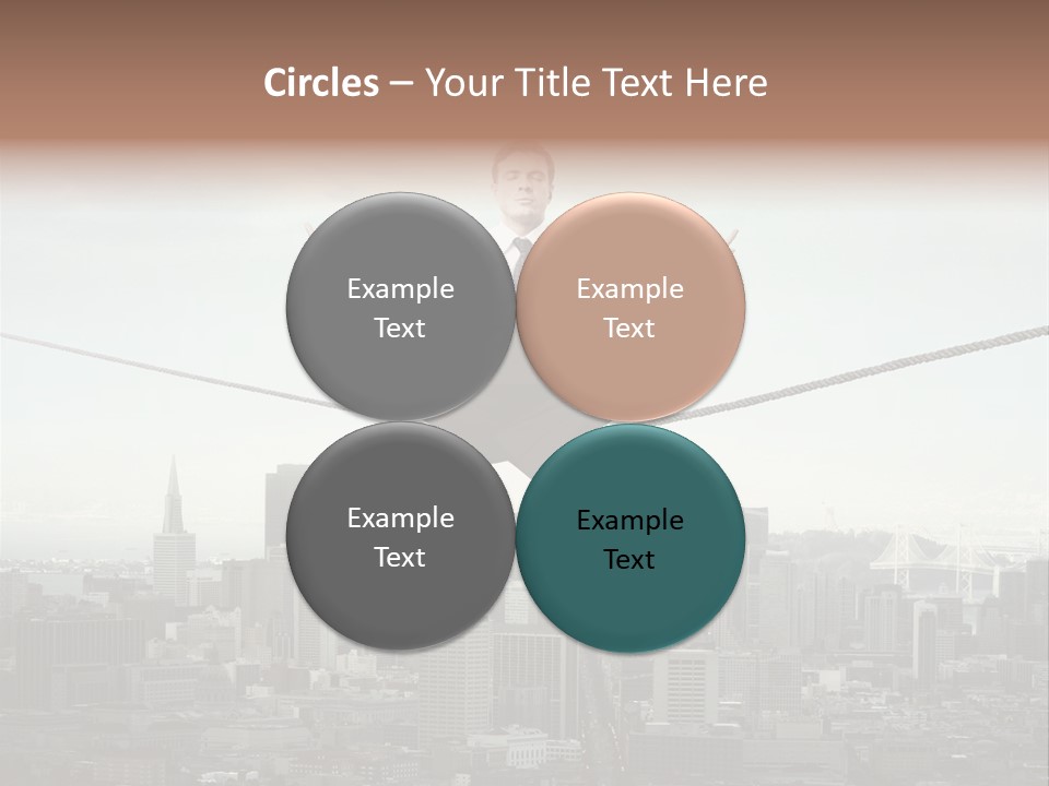 A Man Sitting On A Rope With A Laptop In His Hands PowerPoint Template