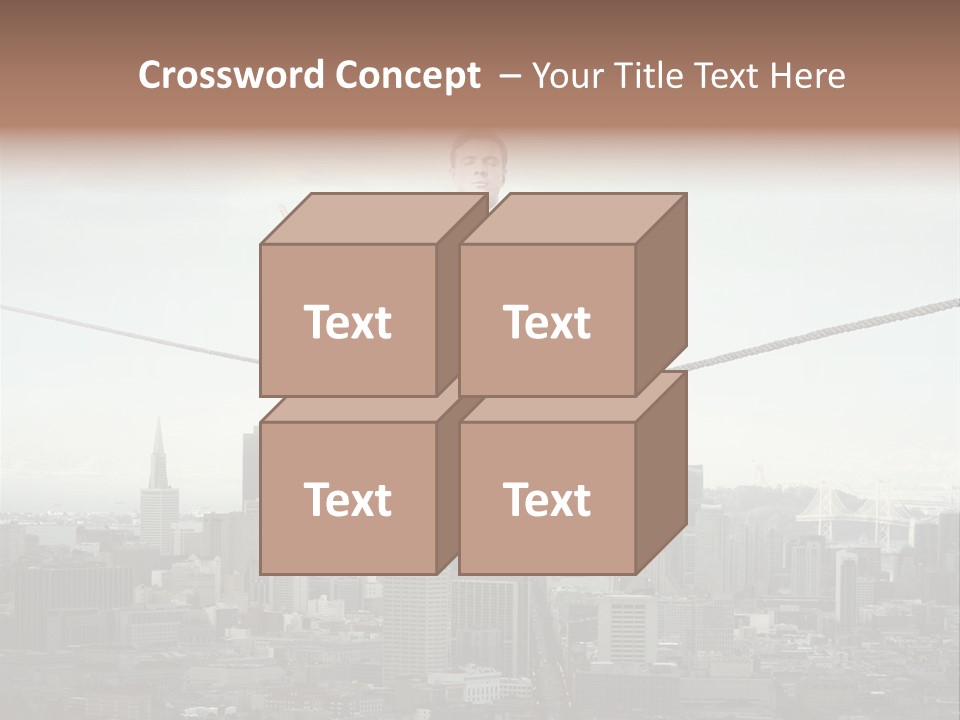A Man Sitting On A Rope With A Laptop In His Hands PowerPoint Template
