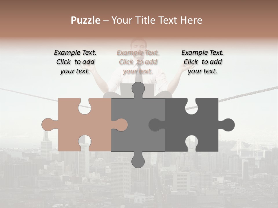 A Man Sitting On A Rope With A Laptop In His Hands PowerPoint Template