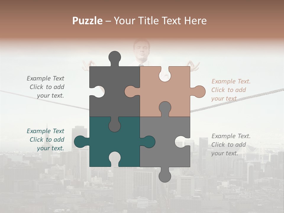 A Man Sitting On A Rope With A Laptop In His Hands PowerPoint Template