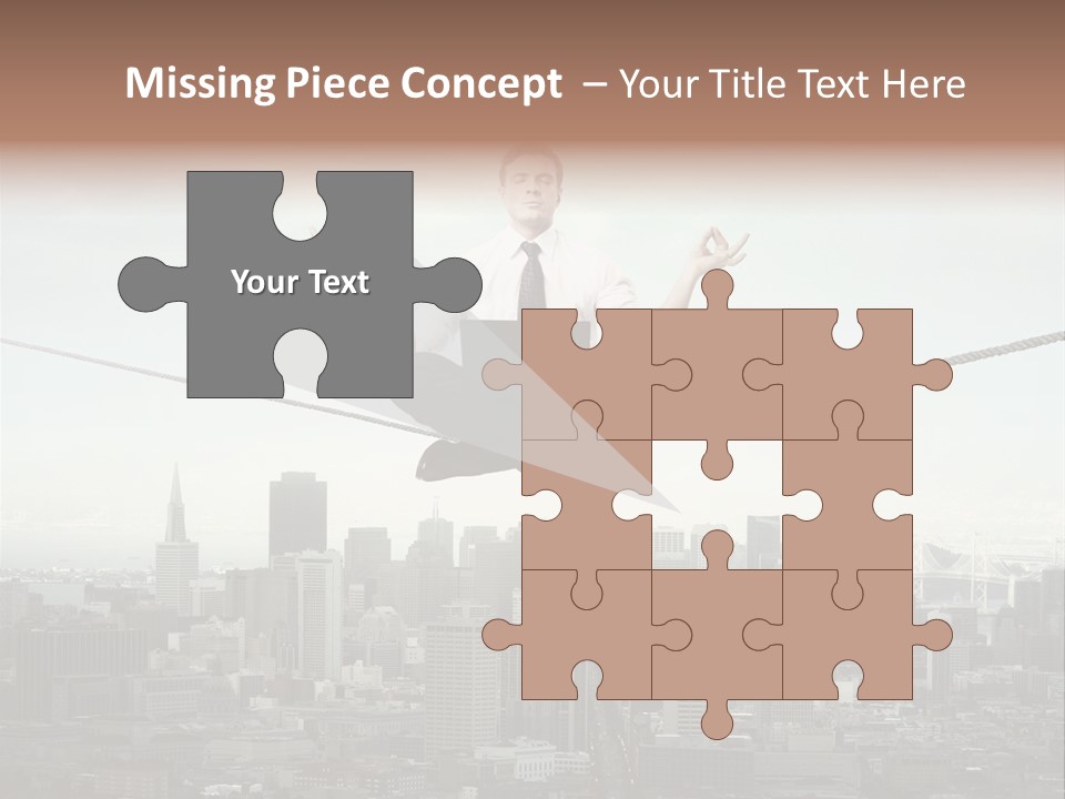 A Man Sitting On A Rope With A Laptop In His Hands PowerPoint Template