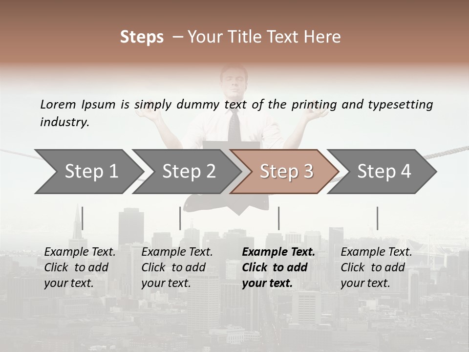 A Man Sitting On A Rope With A Laptop In His Hands PowerPoint Template