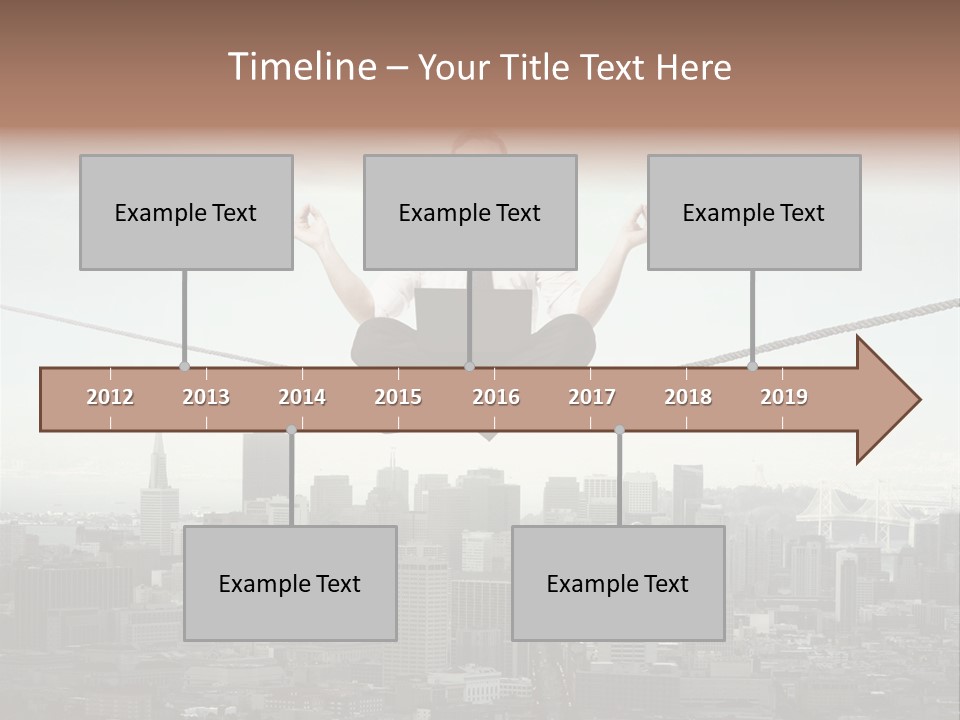 A Man Sitting On A Rope With A Laptop In His Hands PowerPoint Template